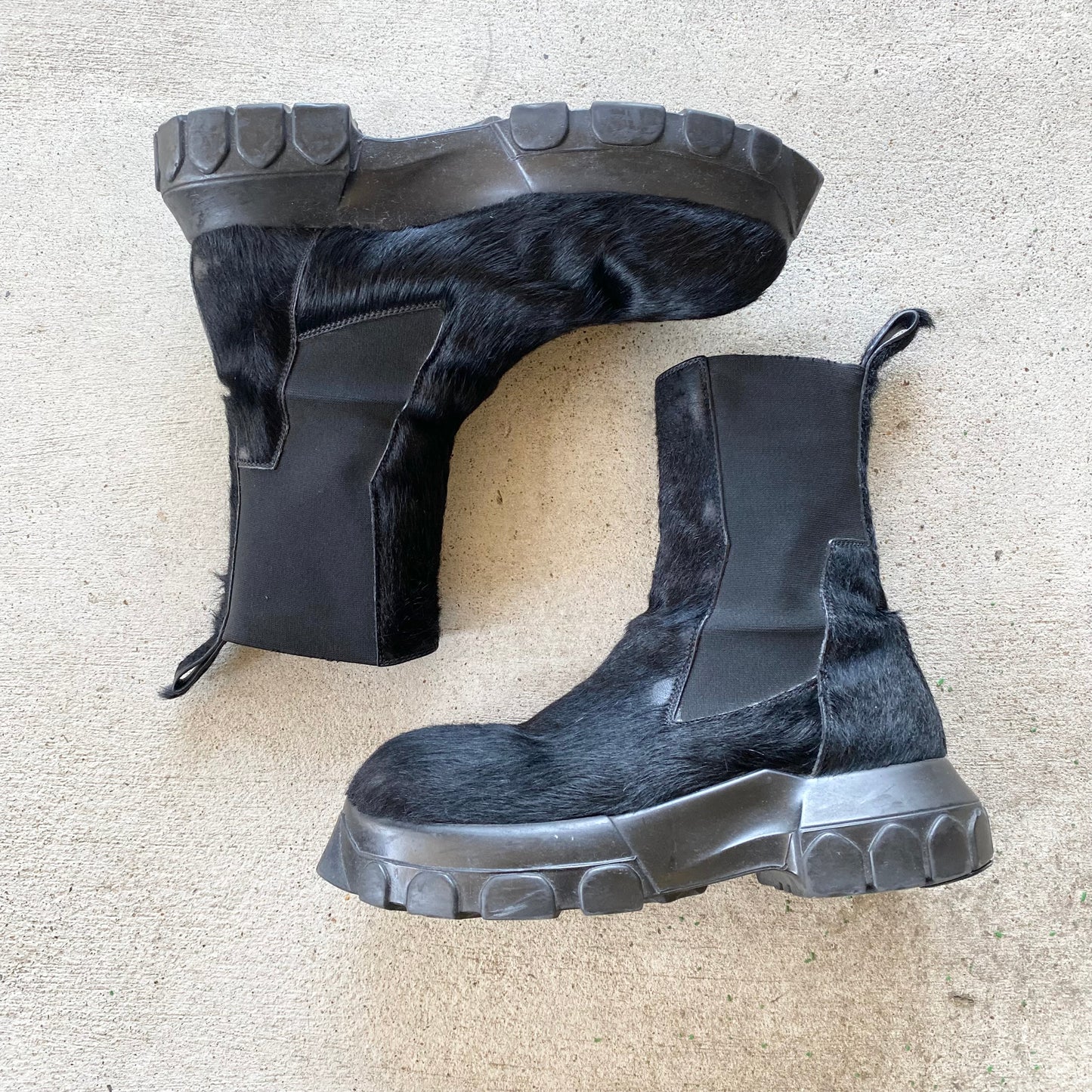 Rick Owens A/W 2021 Pony Hair Bozo Boots