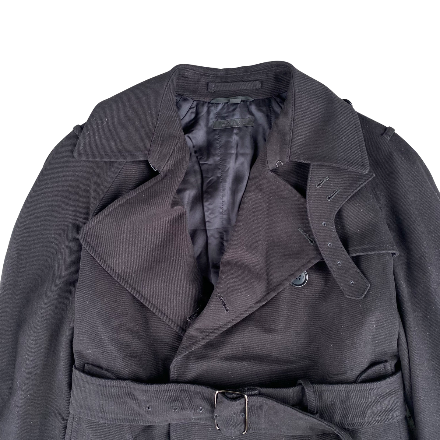 Helmut Lang A/W 2000s Belted Masked Trench Coat