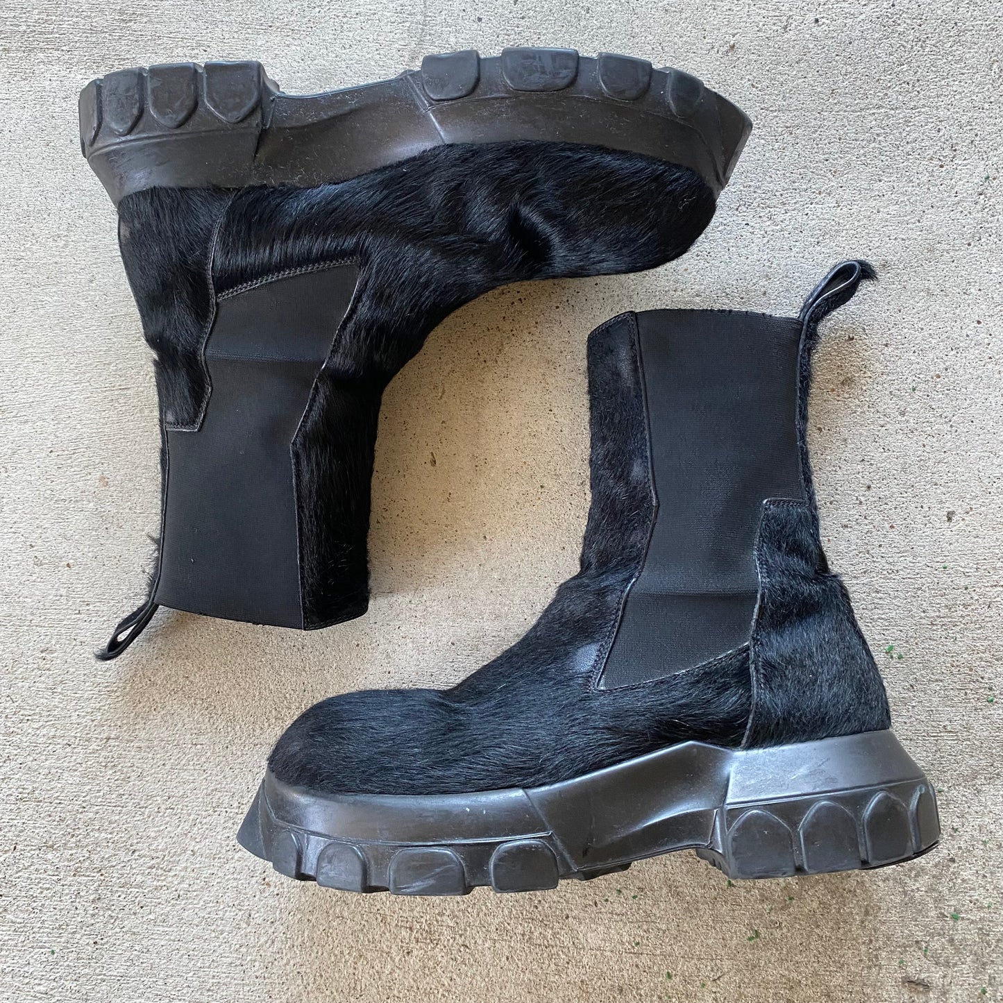 Rick Owens A/W 2021 Pony Hair Bozo Boots